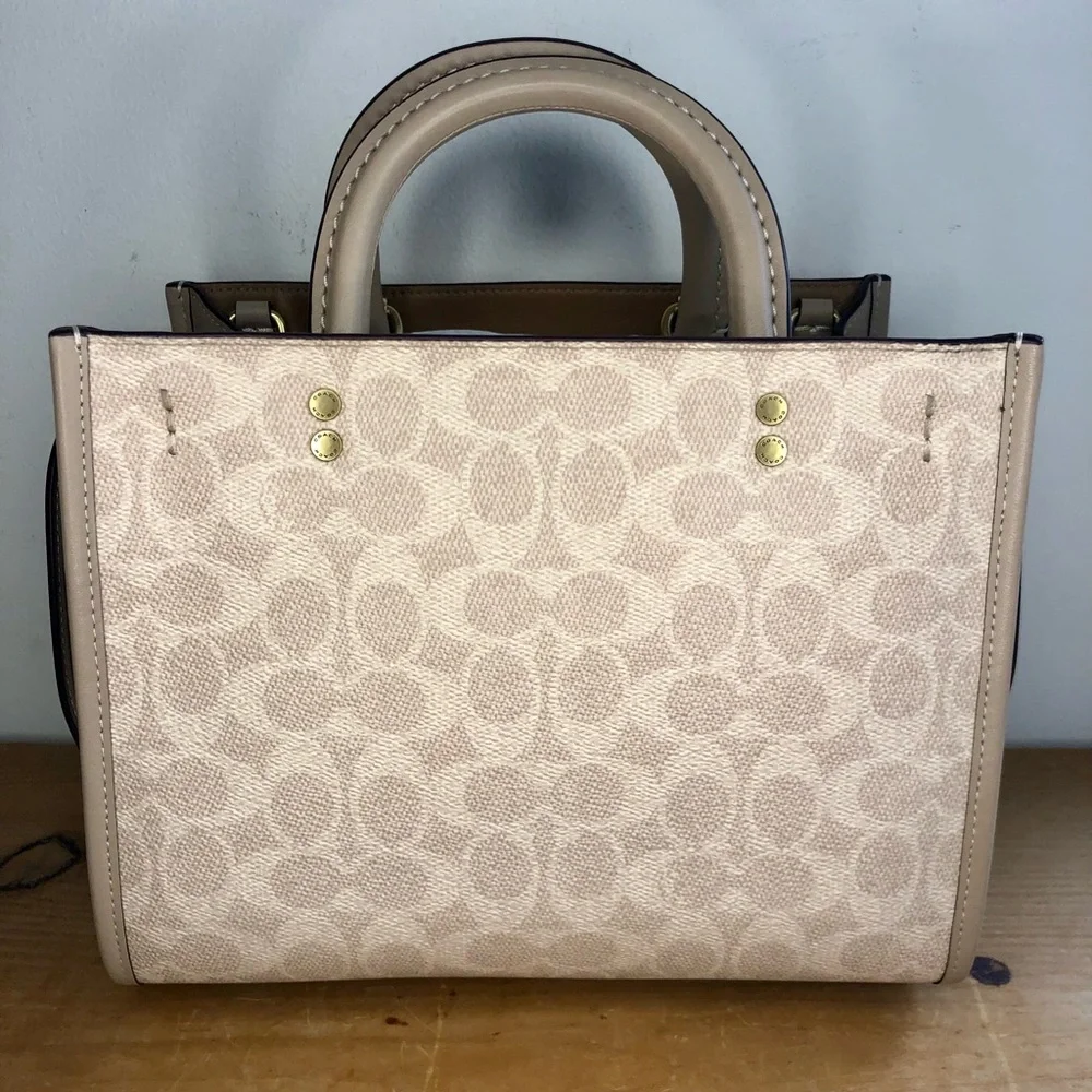 Disney X Coach Rogue 25 In Signature Canvas With Patches Sand Taupe - Picture 4 of 12